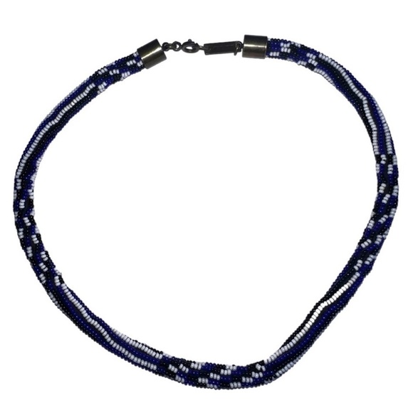 Isabel Marant Jewelry - Isabel Marant-  Beaded Choker in Blue and White- Tribal- O/S